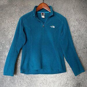 Dark-Aqua North Face Fleece Jacket, Size M